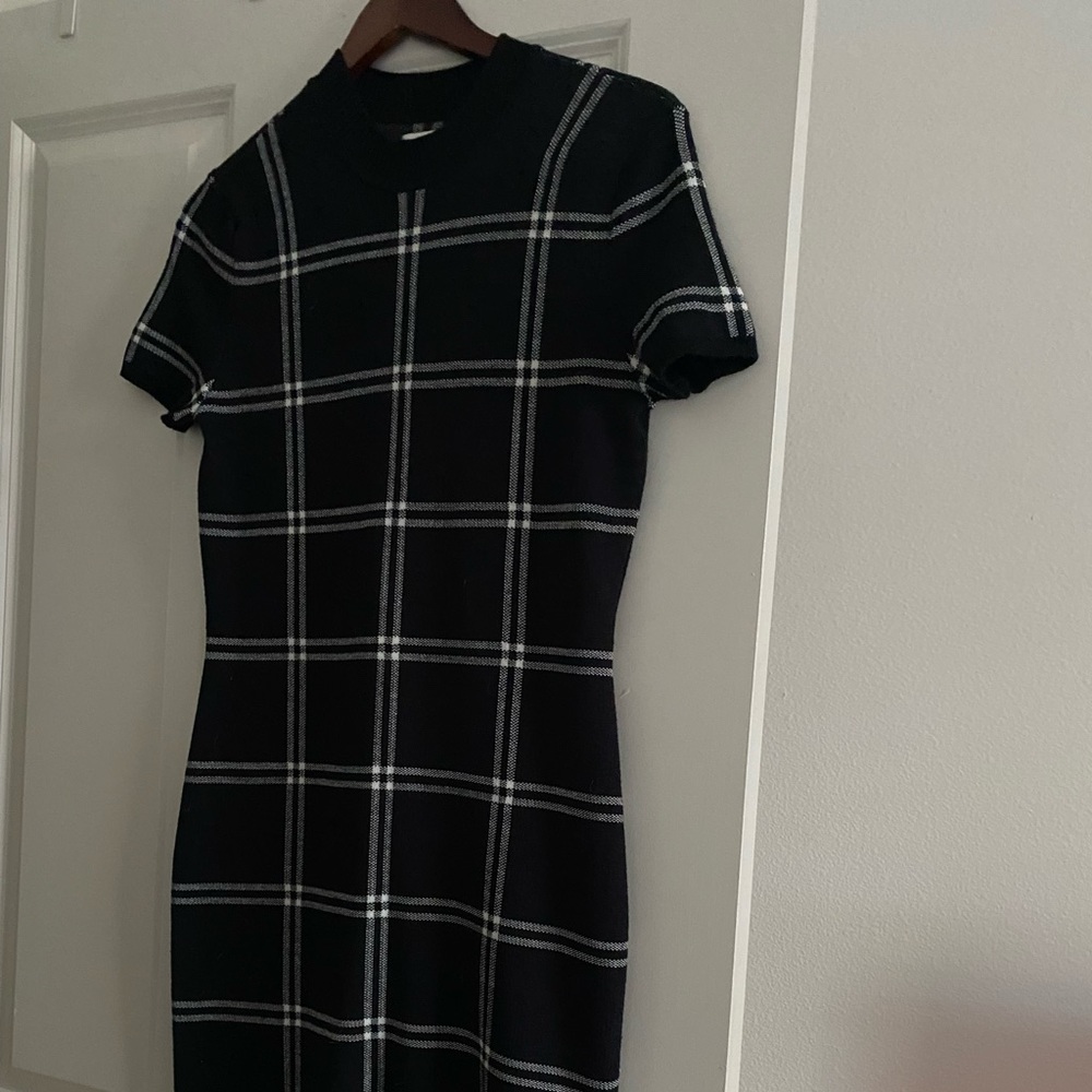 Black and White Plaid Women's Dress